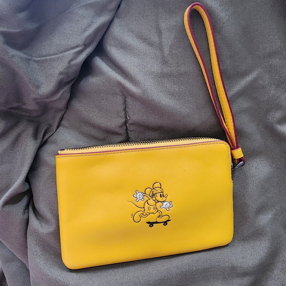 Coach Disney Mickey Mouse Yellow Wristlet